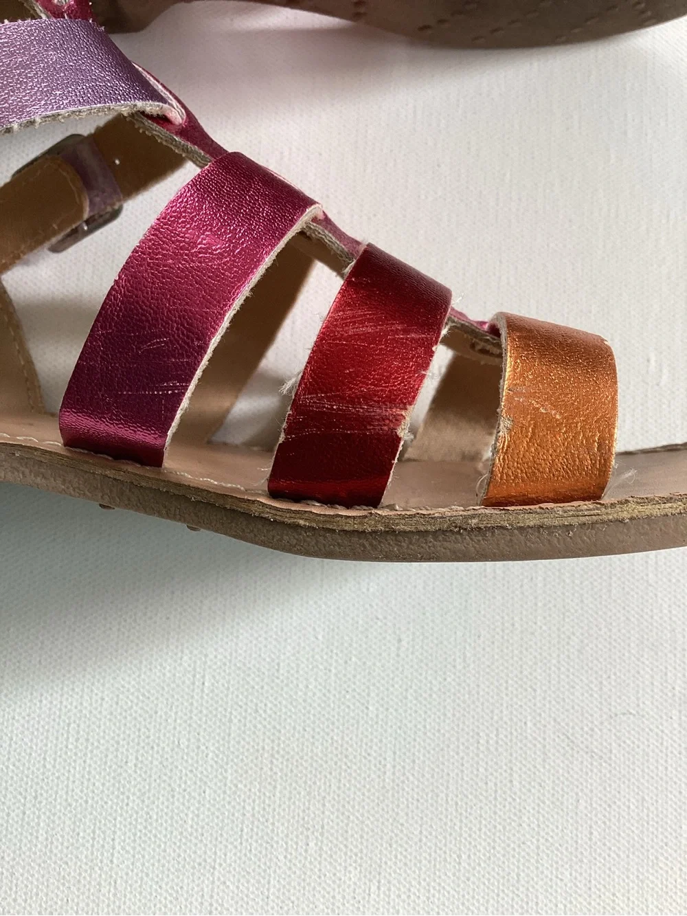 Kelly & Katie Metallic Rainbow Strappy Sandals